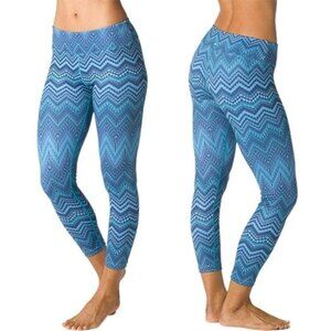 3 for $30! Prana Roxanne Blue Printed Mid Rise Performance Leggings